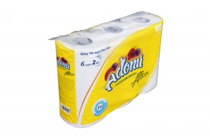 Toilet paper Adomi Allove 6 roll has core - 2 ply